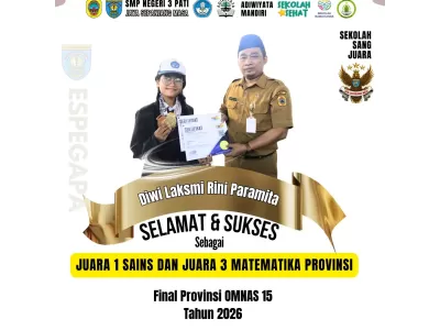 Juara 1 Sains dan Juara 3 Matematika Provinsi