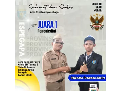 Juara 1 Pencaksilat seni tunggal putra